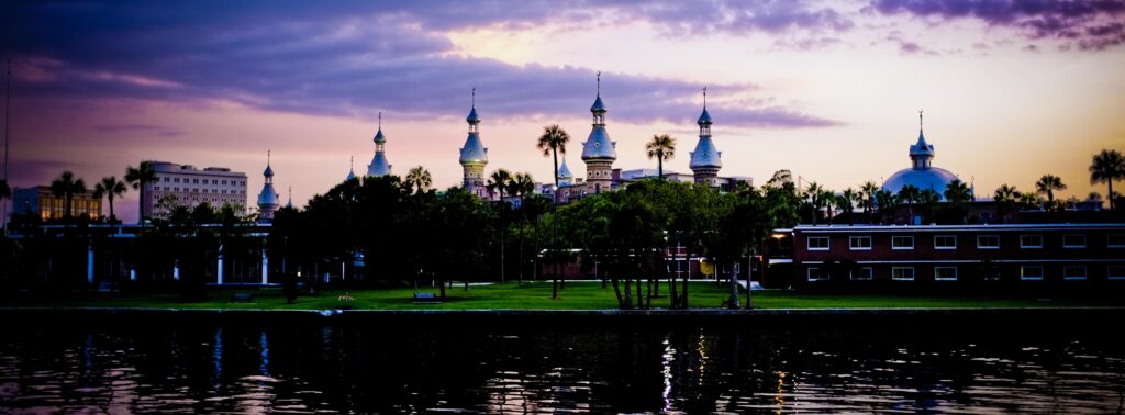 River image across from University of Tampa